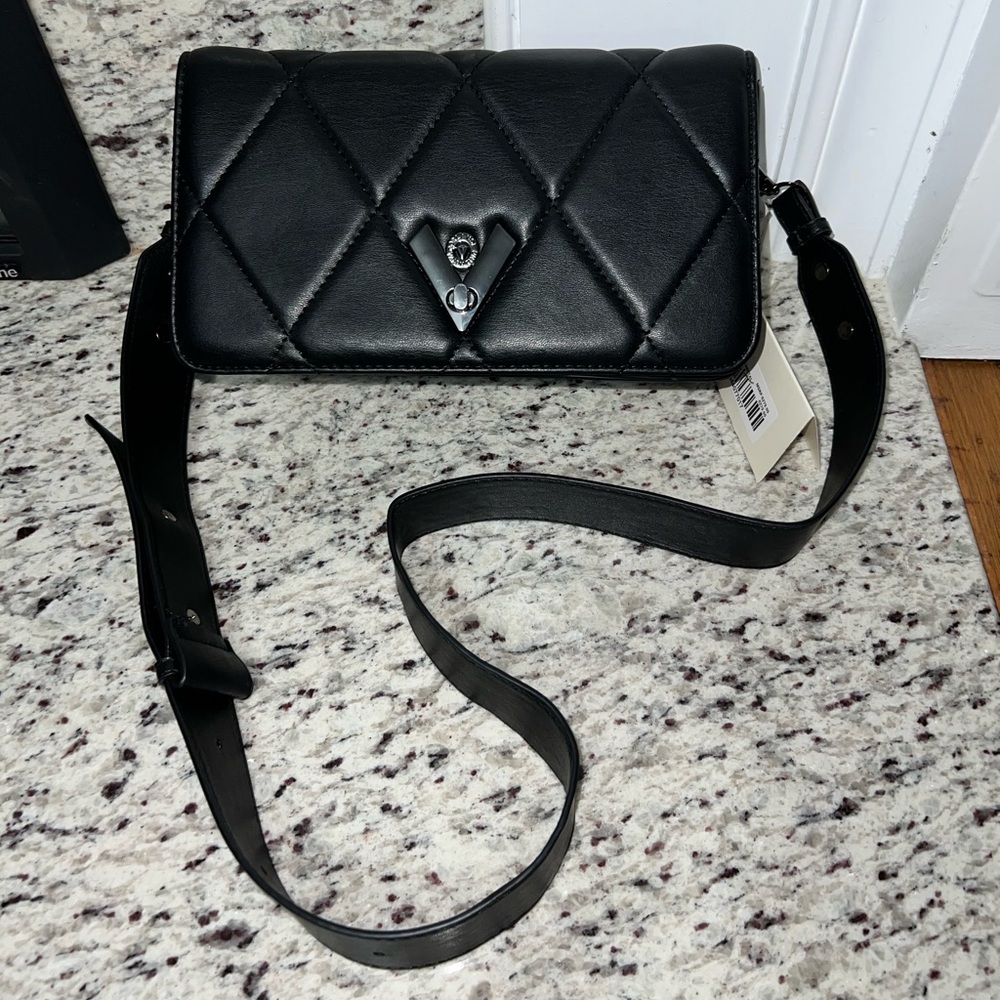 NWT Valentino Orlandi Black Quilted Crossbody